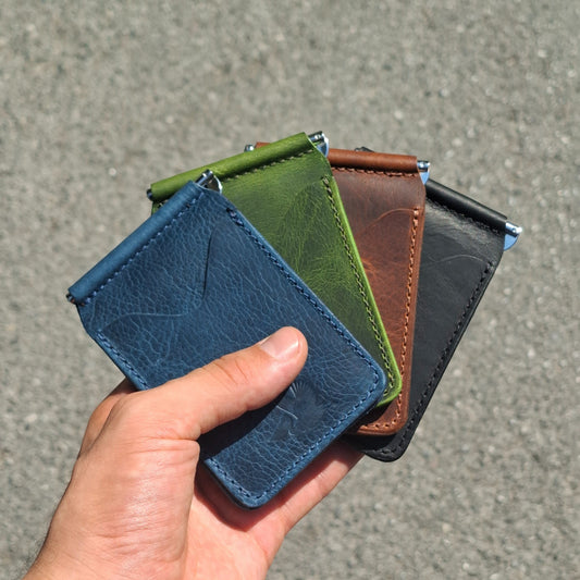 Leather Money Clip Wallet: Slim Vintage Cardholder Mens Wallet